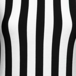 Pre Owned Balmain Monochrome Striped Knit Long Sleeve Top M