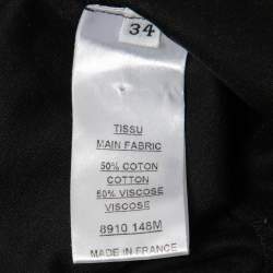 Pre Owned Balmain Black Jersey V-Neck Faux Wrap Top S