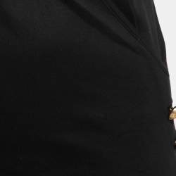 Pre Owned Balmain Black Jersey V-Neck Faux Wrap Top S