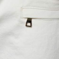 Pre Owned Balmain White Denim Biker Jeans M