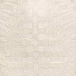 Balmain Cream Jacquard Stretch Knit Lace-Up Detail Bodycon Dress S