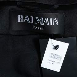 Balmain Purple Sequined Frayed Belted Blazer M