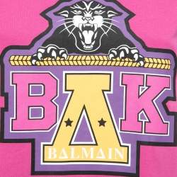 Balmain X Beyonce Pink Cotton Logo T-Shirt S