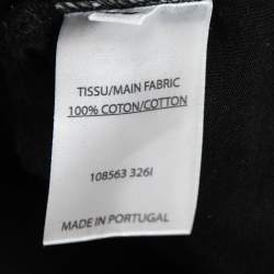 Pre Owned Balmain Black Cotton Logo Printed Sleeveless Top S