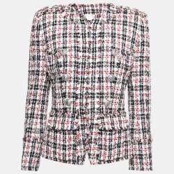 Balmain Black & Red Tweed Button Embellished Jacket M