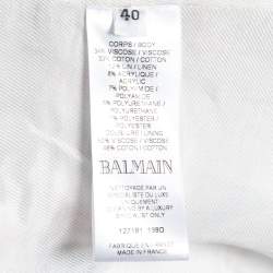 Balmain Black & Red Tweed Button Embellished Jacket M