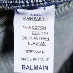 Balmain Blue Denim Moto Biker Jeans M