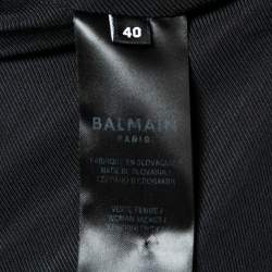 Pre Owned Balmain Dark Blue Crepe Double-Breasted Blazer M