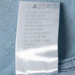 Pre Owned Balmain Light Blue Denim Gold Button Detail Long Sleeve Shirt S