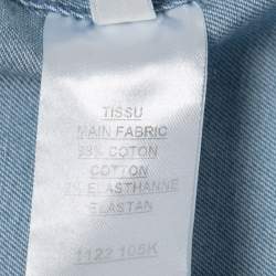 Pre Owned Balmain Light Blue Denim Gold Button Detail Long Sleeve Shirt S