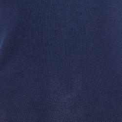 Pre Owned Balmain Navy Blue Wool Knit Turtleneck Sweater M
