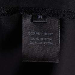 Pre Owned Balmain Black Cotton Knit Metallic Logo Print T-Shirt M