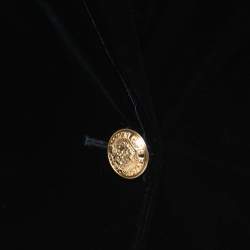 Pre Owned Balmain Dark Blue Velvet Shawl Lapel Blazer M