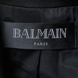 Balmain Black Crepe Shawl Collar Double Breasted Blazer M