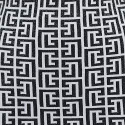 Balmain White/Black Monogram Lurex Knit Mini Skirt S