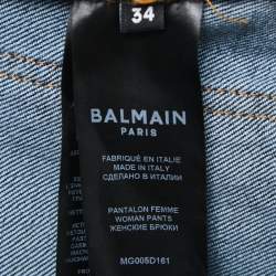 Balmain Blue Denim High Waisted Jeans S Waist 24"