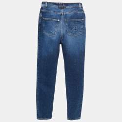 Balmain Blue Denim High Waisted Jeans S Waist 24"