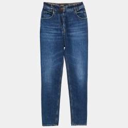 Balmain Blue Denim High Waisted Jeans S Waist 24"