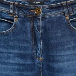 Balmain Blue Denim High Waisted Jeans S Waist 24"