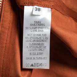 Balmain Brown Suede Short Sleeve Top M