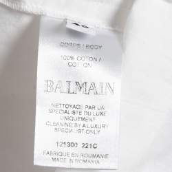 Balmain White Cotton Button Detail Full Sleeve Shirt M