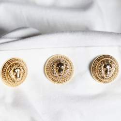 Pre Owned Balmain White Logo Printed Cotton Knit Sleeveless T-Shirt S