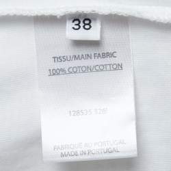 Balmain White Logo Printed Cotton Button Detailed Sleeveless T-Shirt M
