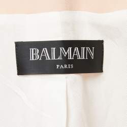Balmain Light Orange Wool Double Breasted Blazer M