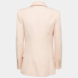 Balmain Light Orange Wool Double Breasted Blazer M