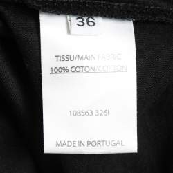 Pre Owned Balmain Black Logo Printed Cotton Button Detailed Tank Top S