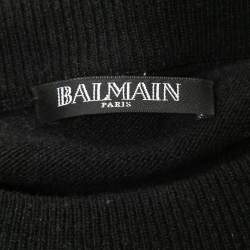 Balmain Black Wool & Cashmere Knit Button Detail Sweater S