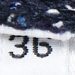 Pre Owned Balmain Blue Stretch Tweed Frayed Long Sleeve Mini Dress S