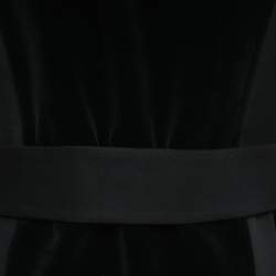 Balmain Black Cotton & Wool Open Front Belted Sleeveless Jacket M