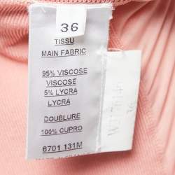 Pre Owned Balmain Pink Knit Fit & Flare High Waist Maxi Skirt S