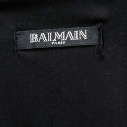 Pre Owned Balmain Black Sequin Bead Embellished Jumpsuit S