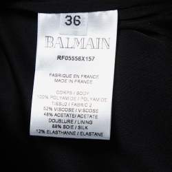 Pre Owned Balmain Black Sequin Bead Embellished Jumpsuit S