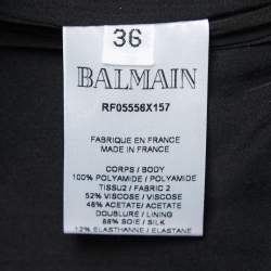 Pre Owned Balmain Black Sequin Bead Embellished Jumpsuit S