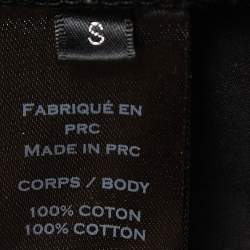 Pre Owned Balmain Black Logo Print Cotton Crew Neck Short Sleeve T-Shirt S