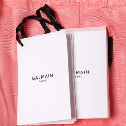 Pre Owned Balmain Pink Tweed Double-Breasted Blazer M