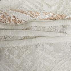 Pre Owned Balmain White Jacquard Knit Wide Leg Pants M