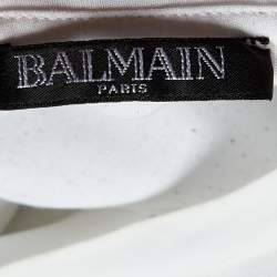 Pre Owned Balmain White Printed Back Cotton Knit T-Shirt S