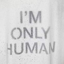 Pre Owned Balmain White Printed Back Cotton Knit T-Shirt S