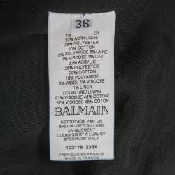 Balmain Navy Blue/Red Plaid Tweed Mini Dress S