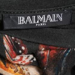 Pre Owned Balmain Dark Green Indian Tribal Print Cotton & Modal Tank Top M