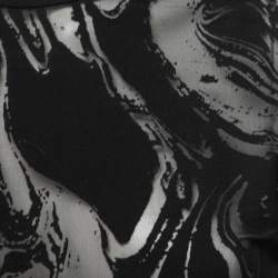 Pre Owned Balmain Black Mesh & Jersey Button Embellished Top M