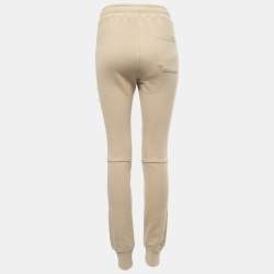 Balmain Beige Cotton Drawstring Lace-Up Detail Joggers XS