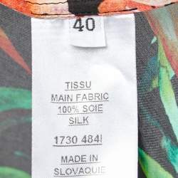 Pre Owned Balmain Multicolor Floral Print Silk Button Front Shirt Blouse M