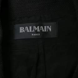 Pre Owned Balmain Black Cotton Double Breasted Sleeveless Blazer M