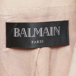 Pre Owned Balmain Beige Wool Double-Breasted Blazer M