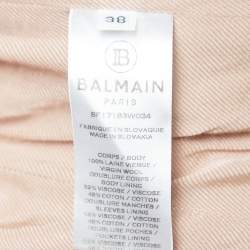Pre Owned Balmain Beige Wool Double-Breasted Blazer M